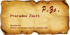 Preradov Zsolt névjegykártya